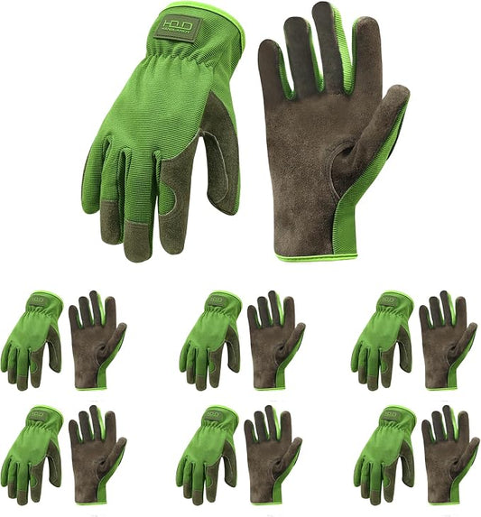 HANDLANDY Leather Gardening Gloves, Leather Work Gloves for Men Women | Durable Utility Men Women Garden Yard Working Glove, for Landscaping, Mechanic, Construction, Driving, Farming, Ranching