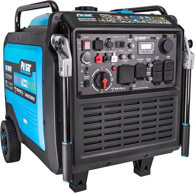 Pulsar 10,500 Watt Gasoline, Propane, and Natural Gas Tri-Fuel Portable Inverter Generator with Remote Start