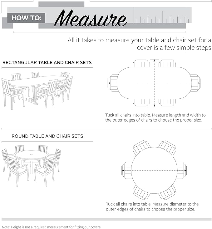 Classic Accessories Veranda Water-Resistant 88 Inch Rectangular/Oval Patio Table & Chair Set Cover, Outdoor Table Cover