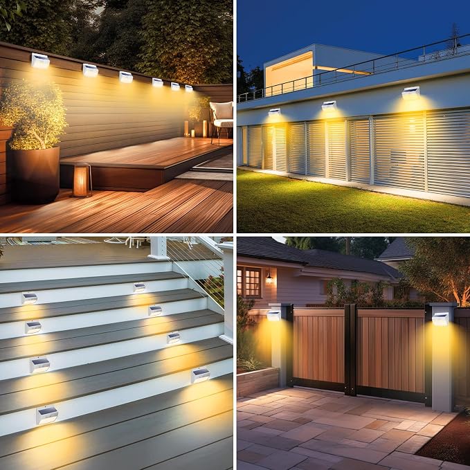 Solar Outdoor Lights, [2 Packs] Motion Sensor Security Lights with 3 Lighting Modes Wall Lights Waterproof Solar Powered Lights for Garden Yard, White Warm