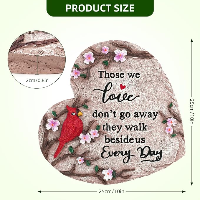 Sympathy Gifts for Loss of Loved One, Memorial Garden Stones in Memory of Loved One Gifts, Bereavement Condolence Memorial Gifts for Garden, Outside, or Home Decor (10 inch)