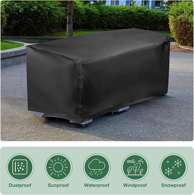PATIKIL Outdoor Bench Cover, 210D Oxford Heavy Duty Waterproof Patio Furniture Covers for Garden Sofa Chair Table Zero Gravity, 75"L x 26"W x 35"T, Black