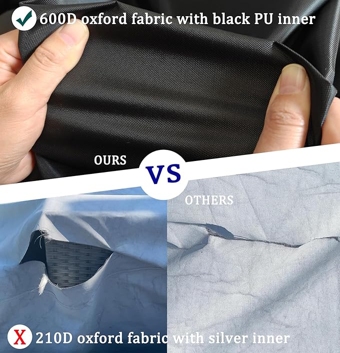 Oslimea Round Outdoor Patio Table Cover 72 Inch, Patio Furniture Covers for Outdoor Table, Waterproof, Windproof, UV Resistant and All Weather Resistant (Black, 72"DIAx28"H)