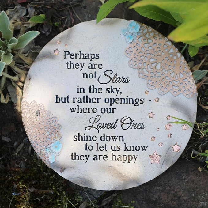 Pavilion Gift Company - Stars in the Sky - Garden Stone Bereavement Grief Loss Memorial Remembrance Loved Ones Home Garden Decor Keepsake