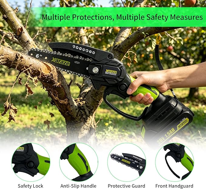Mini Chainsaw Cordless, 6 Inch Hand Held Portable Electric Chainsaws [2026 Upgraded] Small Chain Saw Battery Powered for Garden and Tree Trimmer, Ideal Gardening Gift for Women and Man