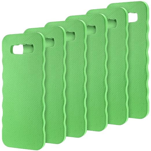 6 Pack16x7x0.8 Inch Garden Kneeling Pads, Foam Thick Knee Pad, Kneeler Mat for Long Gardening Hours, Yoga, Prayer and Exercise (Green)
