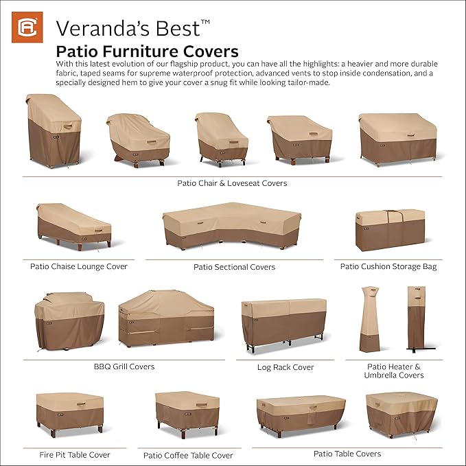 Classic Accessories Veranda's Best Waterproof Adirondack Patio Chair Cover, 32 x 34 x 36 Inch