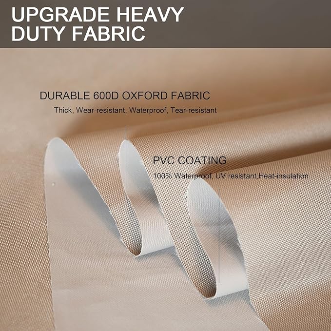 Patio Furniture Set Cover Waterproof Rectangular Heavy Duty 600D Outdoor Sectional Sofa Couch Cover Large Outside Dining Table and Chairs Covers Patio Conversation Set Cover Brown 89 x 63 Inch