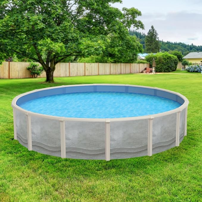 Bluewave Trinity 18'Round 52" Resin Steel Swimming Pool in Gray