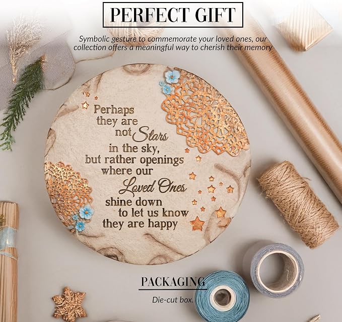 Pavilion Gift Company - Stars in the Sky - Garden Stone Bereavement Grief Loss Memorial Remembrance Loved Ones Home Garden Decor Keepsake