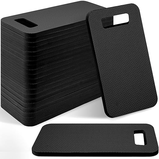 Riakrum 20 Pcs Garden Kneeling Pad Garden Knee Pad Thick Foam Knee Mat Waterproof Cushion for Kneeling Multi Functional and Church Kneeler for Praying, Baby Bath, Yoga, 15.4 x 6.7 Inch (Black)