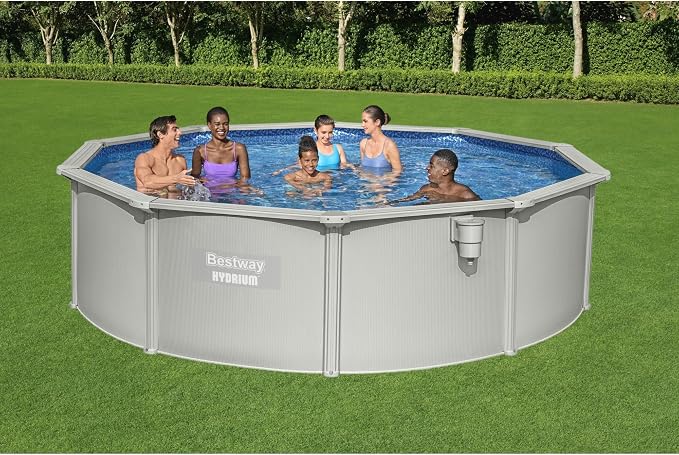 Bestway 2 Pack Hydrium Above Ground Swimming Pool, 15' x 48" Round Steel Wall Pool Set with Sand Filter Pump, Chemical Dispensers, and Accessories