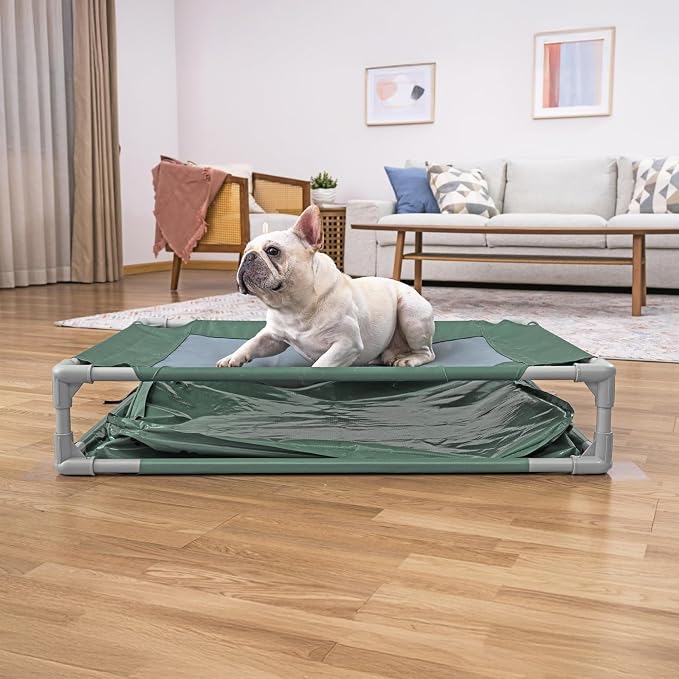 H2OGO! Pet Play Pool & Elevated Bed, Fetchin' Fun 2-in-1 Metal Frame Pool and Raised Mesh Bed for Small, Medium, and Large Dogs up to 99 lbs