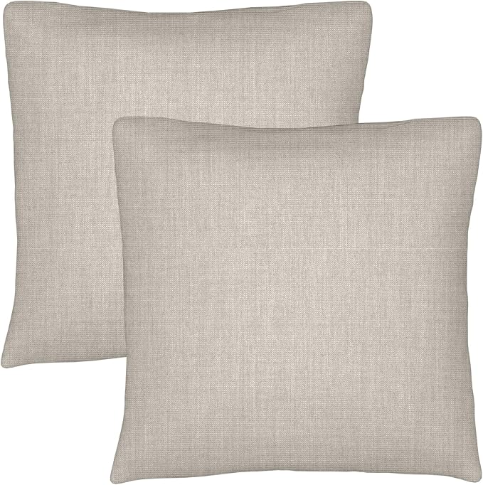 Covers & All Sunbrella Throw Pillows Set of 2, 16 x 16 Inch Square Outdoor & Indoor Cushions with Insert, Fade & UV Resistant Fabric (Cast Ash)