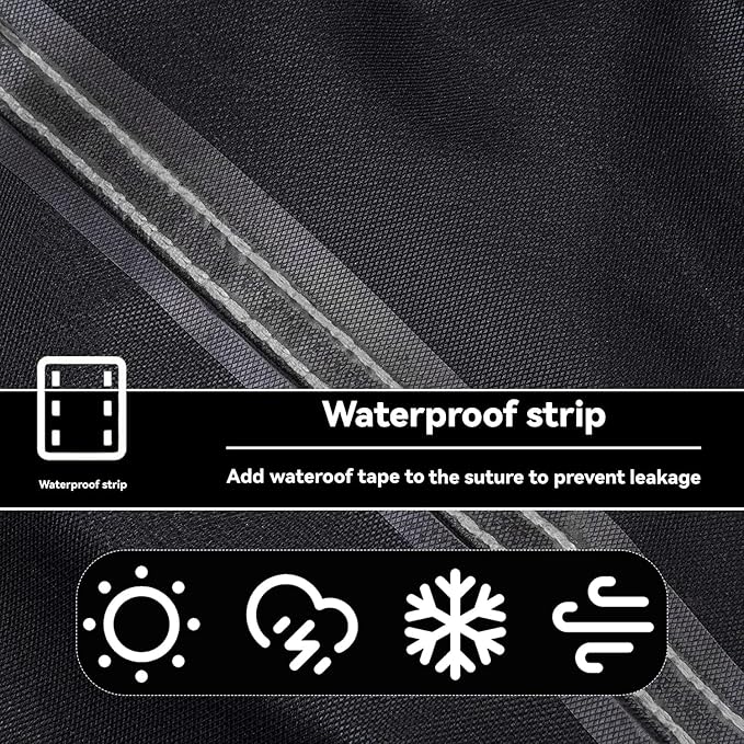 Outdoor Patio Square Table Cover 36 inch Black Heavy Duty Waterproof Cover for Square Slatted Tabletop