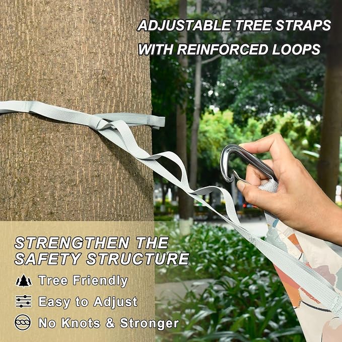 Camping Hammock Outdoor Hammocks for Outside Graffiti Pastel Flowers Beach Trees Portable Lightweight with Pockets Tree Straps Indoor Small