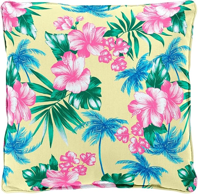 BrylaneHome Bh Outdoor Performance 16" Sq. Toss Pillow - Banana Island