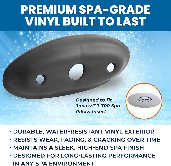 Jacuzzi 2455-105 - J-300 Spa Pillow Back Mount Gray Bracket Replacement | Bracket Design, Dark Gray Plastic Construction, Snap-In Installation, Restores Original Headrest Support Assembly