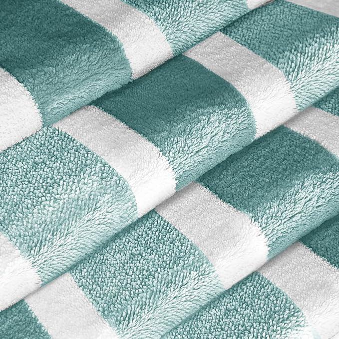 Lounge Chaise Chair Towel Cover - 1 Pc Ultra Plush & Absorbent Micro Fleece Towel Cover for Pool,Beach,Outdoor(Garden,Courtyard) | Faster Drying, Non-Slip, 2 Side Pockets | 85" x 30" - Green