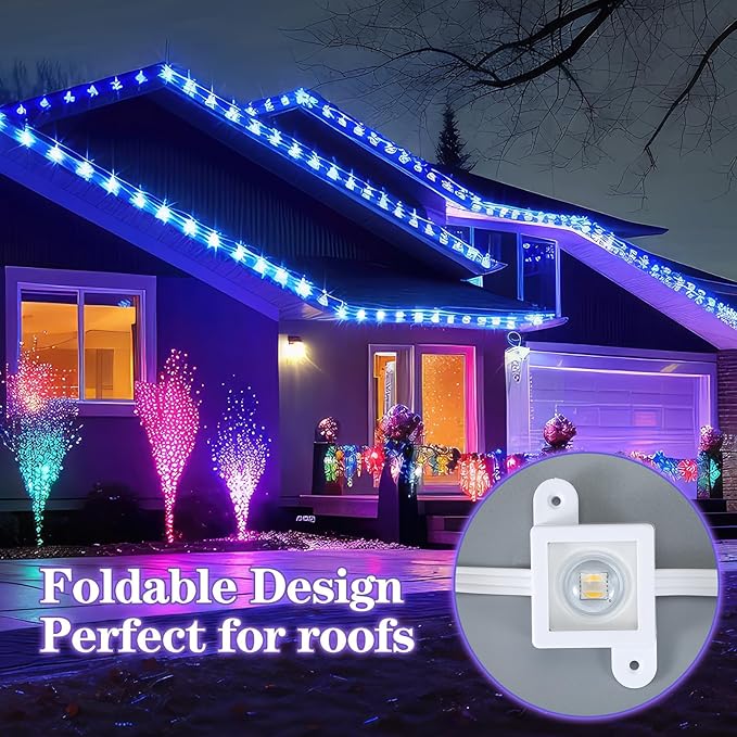 Beeveer 240 Light Clips for Govee H705 H805 with 490 Screws Mounting Clips Compatible with Govee Permanent Outdoor Lights Extension(White)