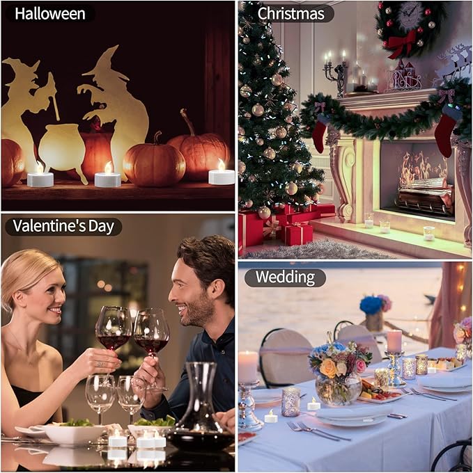 KOABY 400 Pack Warm White LED Tea Lights, Last 100H+, Flickering Flameless Battery Operated Tea Lights for Decor