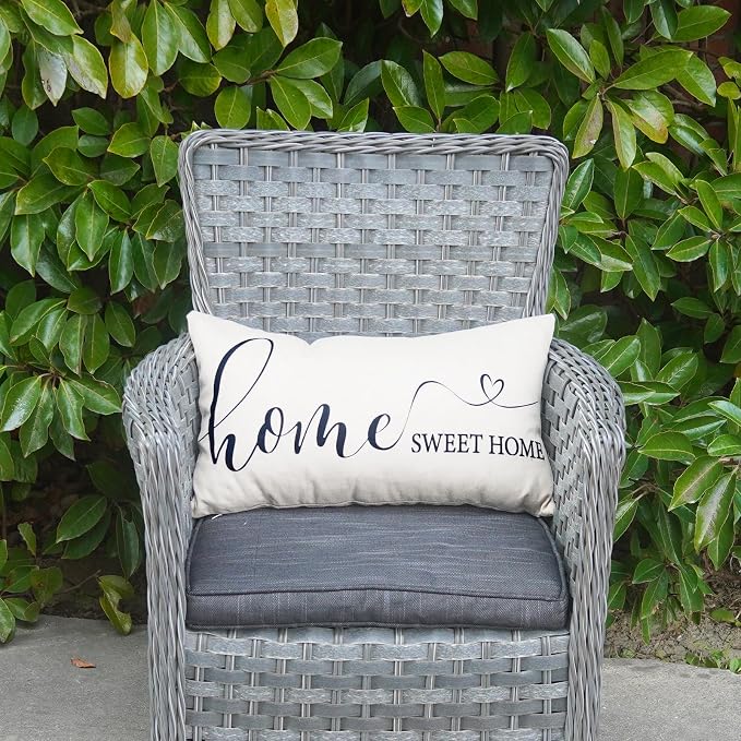 ONWAY Home Sweet Farmhouse Waterproof Throw Pillow Cover 12 x 20 Inch Indoor Outdoor Decorative Cushion Case for Home Sofa Couch Porch Decorations