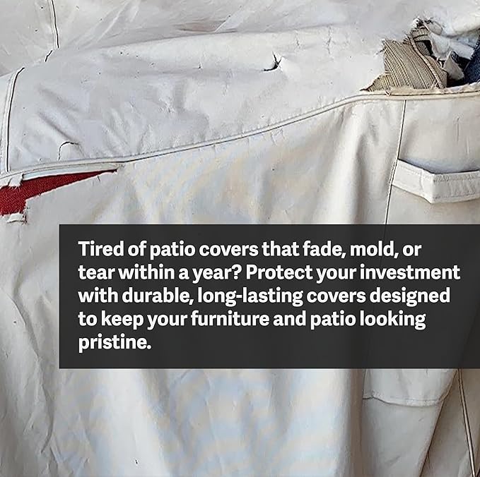 Elmara Outdoor Couch Covers – Waterproof, UV Fade-Resistant Outdoor Sofa Covers Made of Heavy Duty Olefin – Durable All Weather Design Keeps Your Couch or Loveseat Safe (Beige)