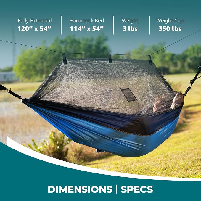 Bliss Hammocks BH-406XLS-RB Hammock in a Bag w/ Adjustable Tree Straps, 54-in. Wide, Weather & UV Resistant, 350 Lb. Capacity (Royal Bliss)