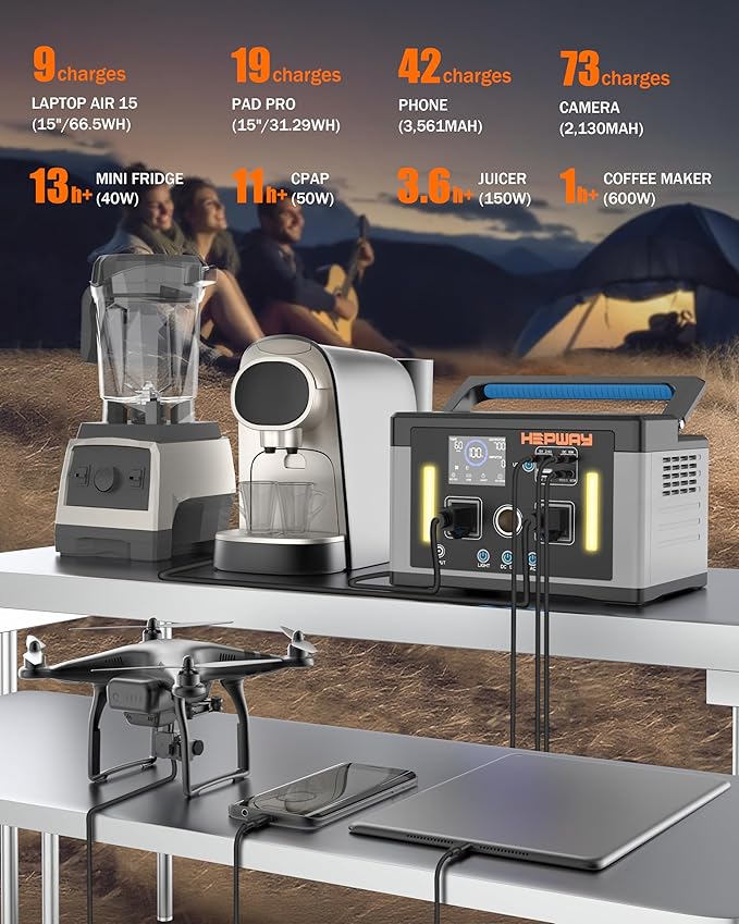 Portable Power Station 700W, 577Wh Battery Solar Generator, Power Bank 110V Surge 1000W Pure Sine Wave 2 AC Outlets with PD 60W USB-C Fast Charging for CPAP Camping, Hurricane Emergency, RVs