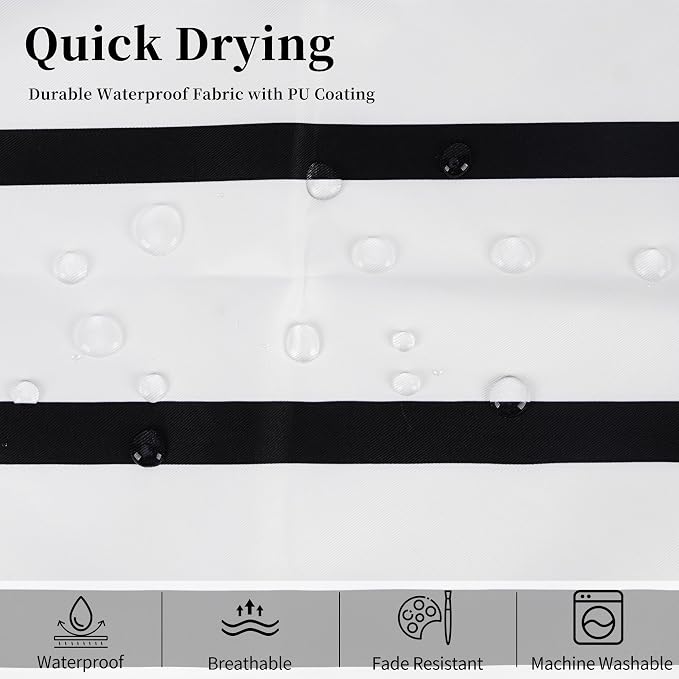 Pyonic Outdoor Waterproof Throw Pillow Covers 12 X 20 Inches Black and White Geometric Modern Pillow Covers for Patio Garden Porch Set of 2