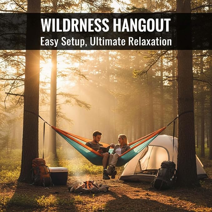 YSUEFIJO Relaxing Camping Hammock, Outdoor Hammock Perfect for Travel Or Backyard, Hanging Hammock Lightweight and Portable, Easy to Hang, Comfortable Lounge, Weight Capacity 300kg