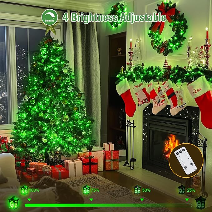 JMEXSUSS 600 LED Green Lights Indoor Outdoor Waterproof for Halloween Decor | Plug in 168 FT Green Christmas String Lights for Yard Tree Room Garden Halloween Party Xmas Decor, 8 Mode, Remote