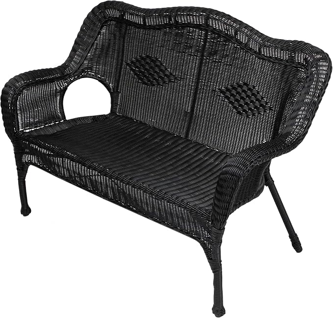 Northlight Wicker Outdoor Patio Conversation Set - Black - 4pc