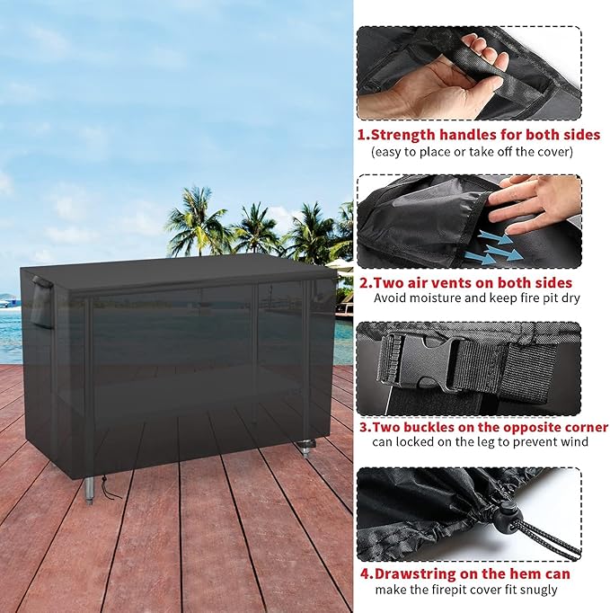 Outdoor Prep Table Cover 30 Inch,Waterproof Patio Outdoor Stainless Steel Metal Grill BBQ Table Cart Cover Dustproof Windproof All Season Pretection for Outdoor Table - 30 x 24 x 34 Inch