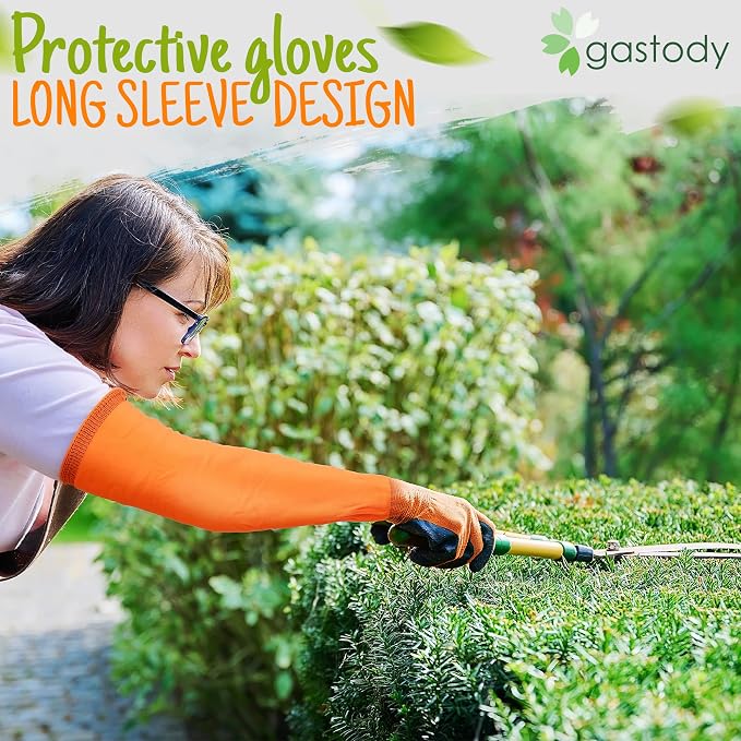 Long Sleeve Gardening Gloves for Women & Men, Long Cuff Garden Gloves | Multipurpose heavy-duty design for outdoor & indoor use; extended cuff shields forearms from thorns, scratches & dirt