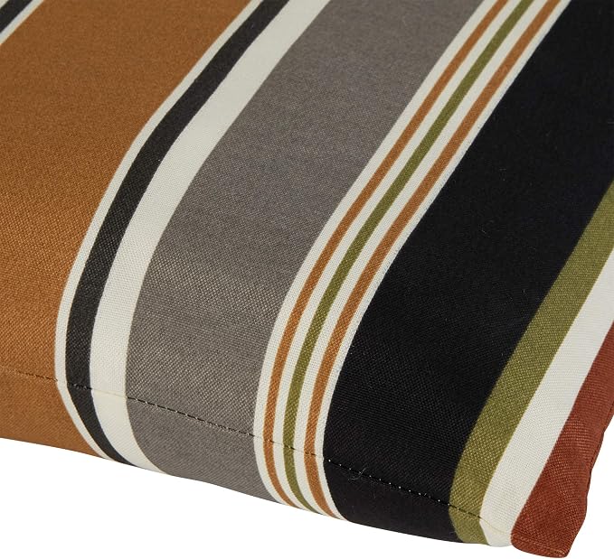 Greendale Home Fashions Outdoor 17-inch Square Decorative Throw Pillow, 2-Pack, Espresso Stripe