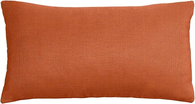 Cushion Source Lumbar Pillow, 20" x 12" Indoor/Outdoor Durable Pillow, Multiple Sunbrella Fabric Options Available, Sunbrella Rust