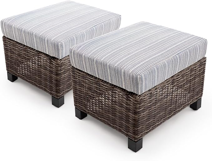 Wicker Patio Conversation Set, Outdoor Patio Furniture Set with Deep Seating, Wide Armrests & Thick Cushions, All-Weather Outdoor Furniture Set for Patio, Porch, Deck & Backyard