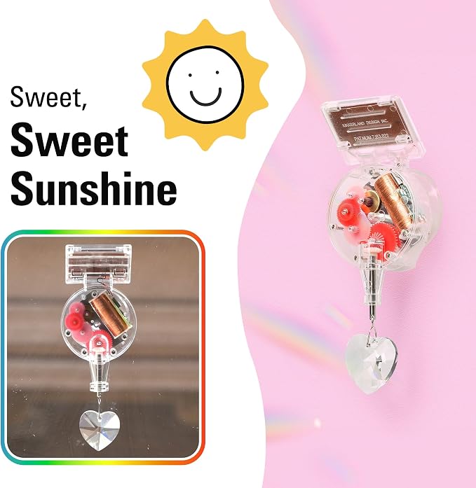 Kikkerland Solar Powered Rainbow Maker – Prism Suncatcher, Fun Home Window Decor – Unique Gift for Christmas & Birthdays – Heart Shaped