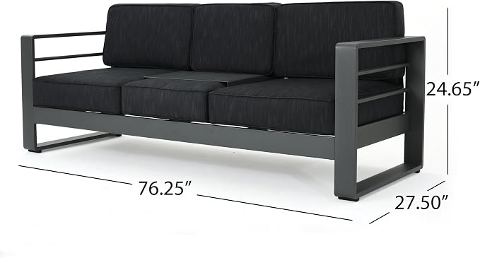 Christopher Knight Home Cape Coral Outdoor Grey Aluminum 5 Piece Conversation Set with Water Resistant Cushions