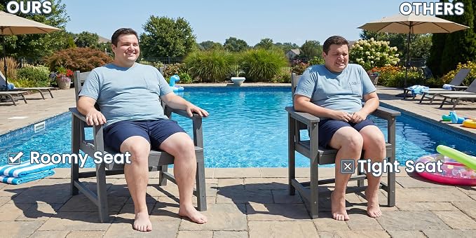 Ayge 9-Piece Outdoor Dining Set – HDPE Patio Furniture for 8 with 2" Hole Cut-Out Table & 8 Chairs, Perfect for Pool, Patio, Garden, Gray