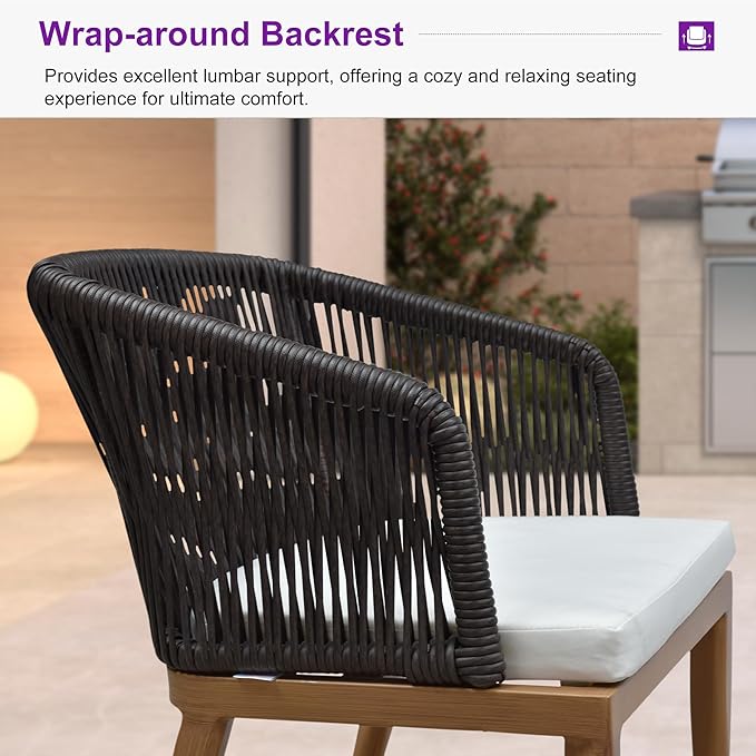 PURPLE LEAF 11 Pieces Outdoor Dining Set Patio Extended Upgrade Table and Chairs Set Aluminum Wicker Rattan Patio Furniture Set for Lawn Garden Backyard Teak