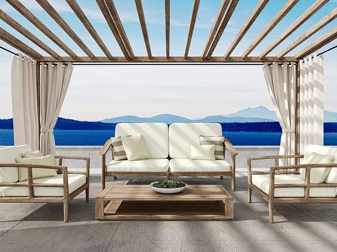 Covermates LuxeGuard Outdoor Throw Pillow, 18"x18", Sand | 500D LuxeGuard polyester, full-length zipper, corded piping, cover and insert included, washable, 2-year warranty