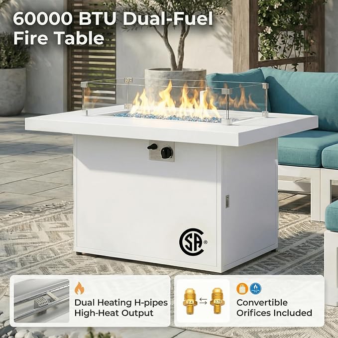 NICESOUL 8 People Large Luxury Aluminum Patio Conversation Set with Lounge Chair & Fire Pit Table, 29" Deep Wide Modular Sectional Couch, 500 lbs Heavy Duty All Weather Outdoor Sofa for Poolside, Teal