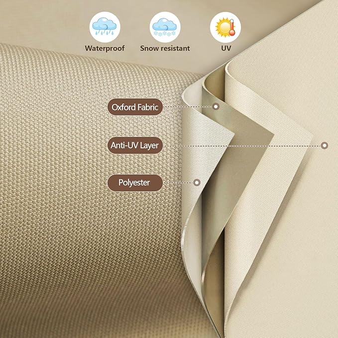 600D Round Patio Furniture Cover Waterproof, Outdoor Heavy Duty Dining Table Chair Set Cover All-Weather Anti-UV Windproof (62" DIA x 28"H) RICHIE