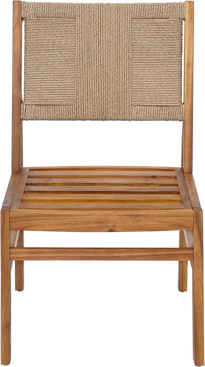 Christopher Knight Home 7 Piece Outdoor Dining Set with 70 Inch Oval Acacia Wood Patio Table and 6 Wicker Woven Dining Chairs with Cushions, Teak Finish Outdoor Table and Chairs for Patio Deck Garden