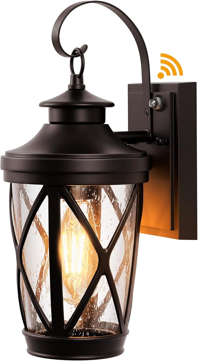VIANIS Dusk to Dawn Outdoor Wall Lights, Oil Rubbed Bronze 14in Porch Light | Auto On/Off, Easy Installation, Anti-Rust Aluminum, ETL Certified, Hardwired 220VAC, E26 Bulbs not Included, 3-year Warranty