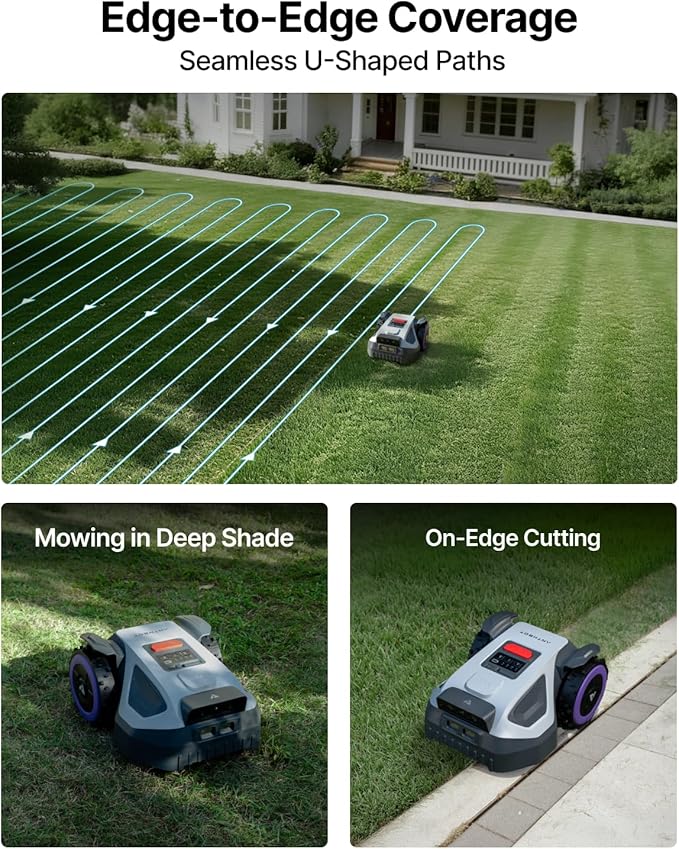 ANTHBOT M5 Pre-Order Set, Robot Lawn Mower Perimeter Wire Free. Includes Garage, NetRTK, 4G Service, RTK Wall Mount Kit, 15pcs Blades. Automatic Mapping Zone Division, 1/4 Acre, 45% Slope