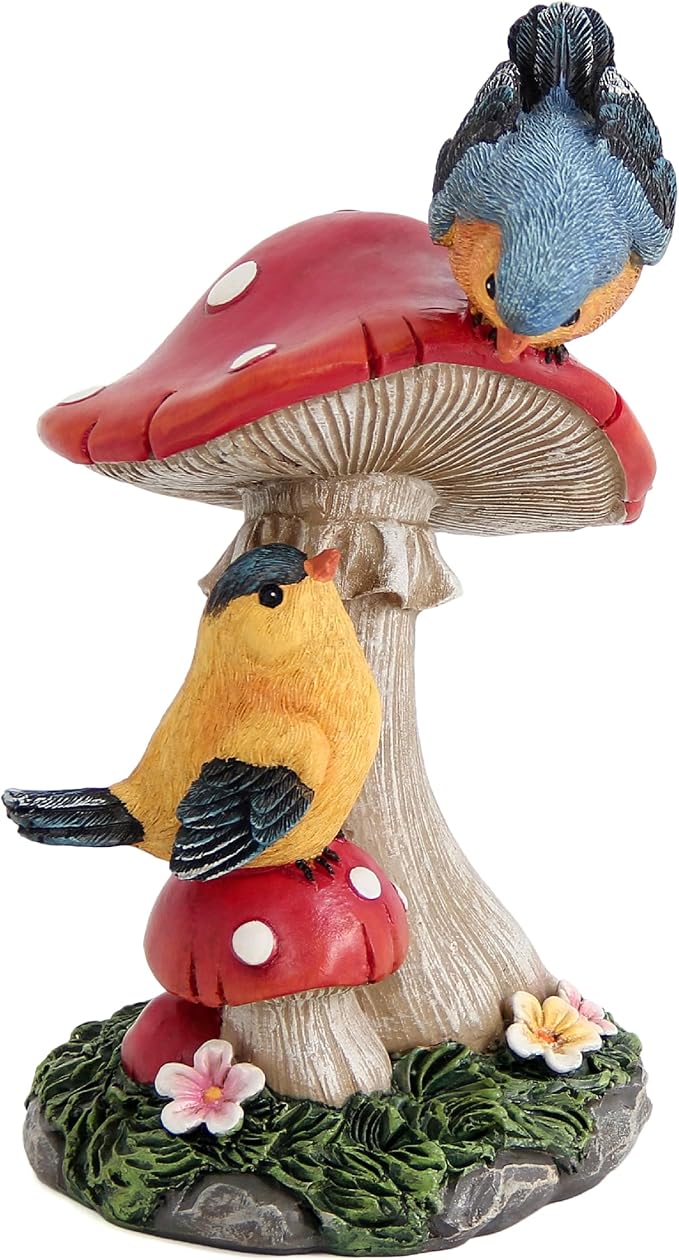 Leekung Bird Garden Statue Welcome Sign Outdoor Garden Decor for Patio Yard | Resin Bird Figurine Welcome Sign, Weather-Resistant Garden Statue for Front Porch,Entryway,Shelf,Table,Gift for Bird Lovers