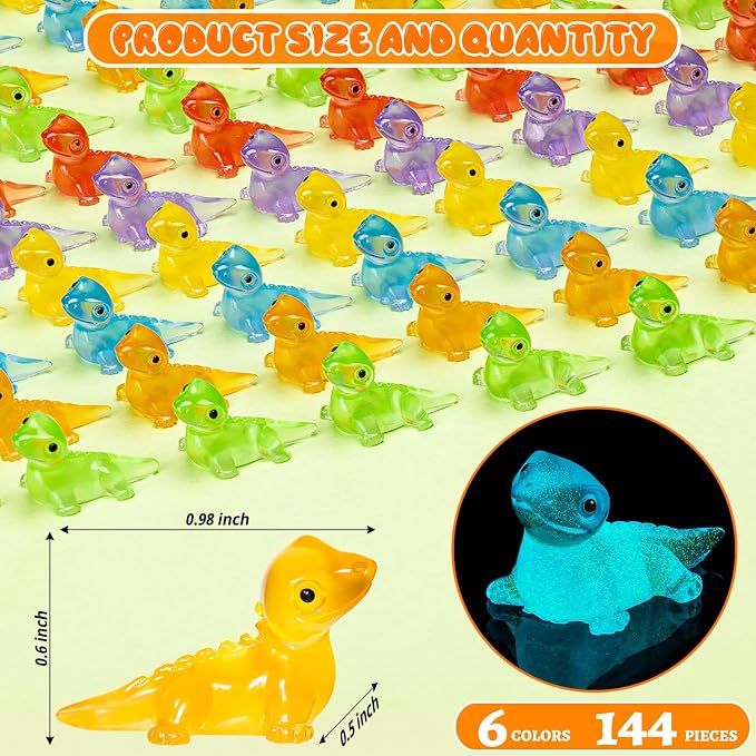 144PCS Luminous Mini Resin Lizards Tiny Lizards for Micro Moss Landscape | Cute Lizard Figures Glow in The Dark, Tiny Lizards Animal Miniature, Micro Moss Landscape Crafts Dollhouses Hidden Games